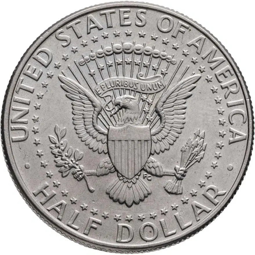 США 50 центов (1/2 доллара, half dollar) 1992 D Kennedy Half Dollar (Кеннеди) знак монетного двора "D" - Денвер, реверс