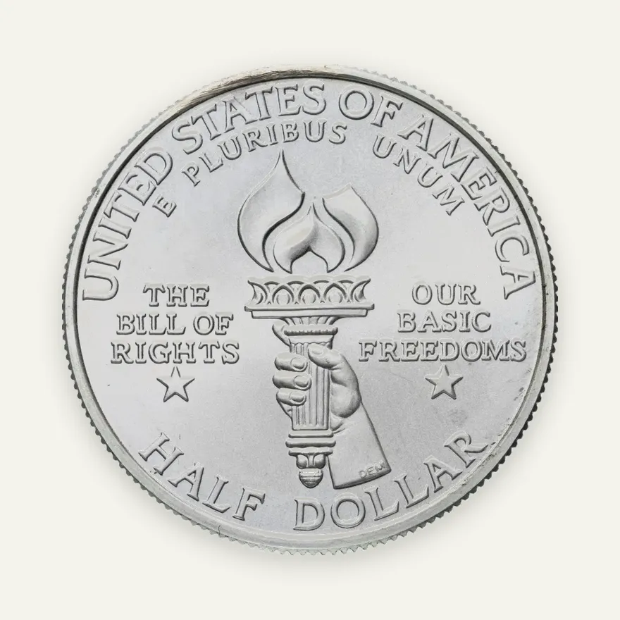США 50 центов (1/2 доллара, half dollar) 1993 Джеймс Мэдисон и Билль о правах, реверс