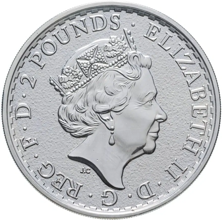 Великобритания 2 фунта (pounds) 2017  Стоящая Британия (Одна унция серебра), реверс