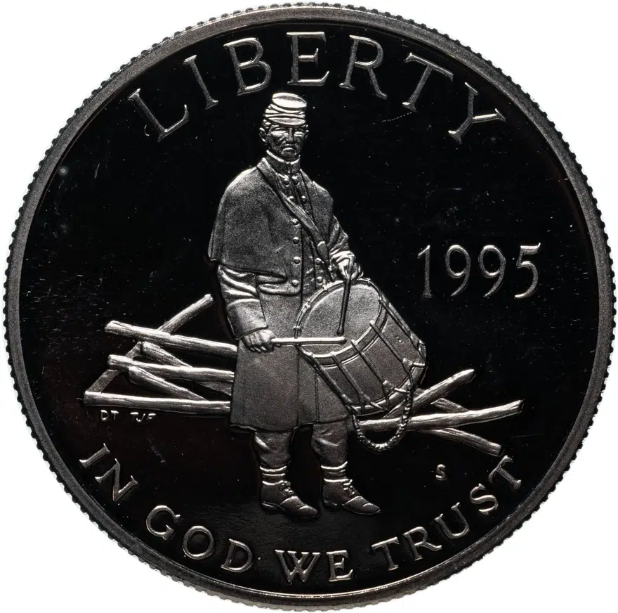 США 50 центов (1/2 доллара, half dollar) 1995 S Civil War (Гражданская война)