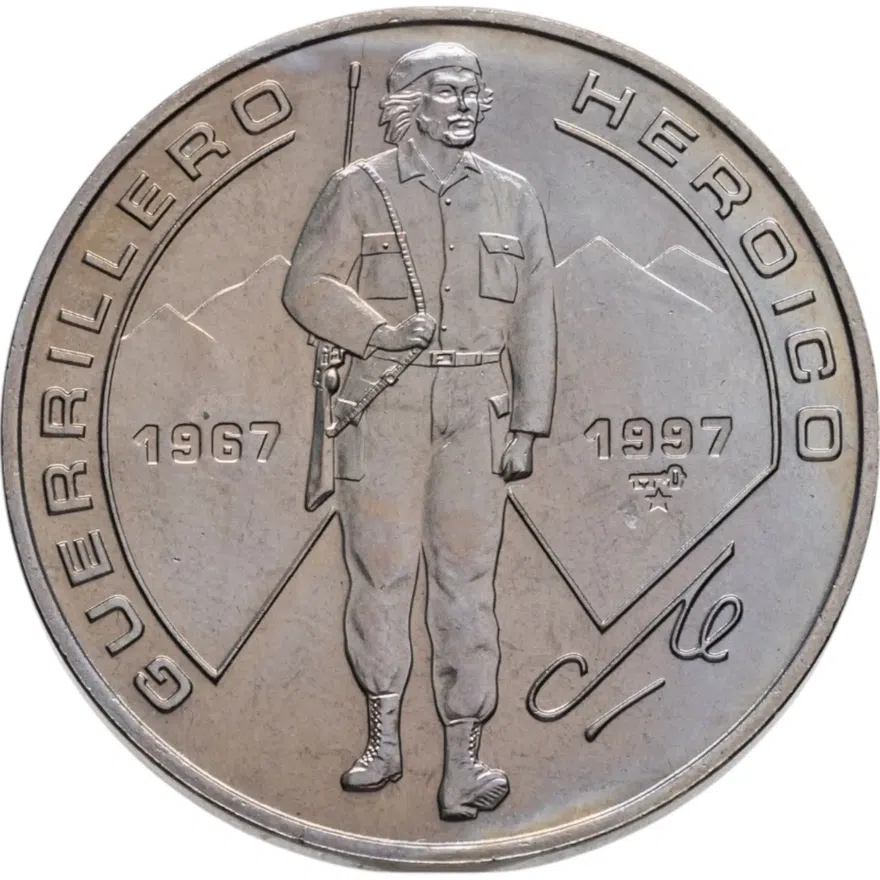 Куба 1 песо (peso) 1997  30 лет со дня смерти Эрнесто Че Гевары /в полный рост/, аверс
