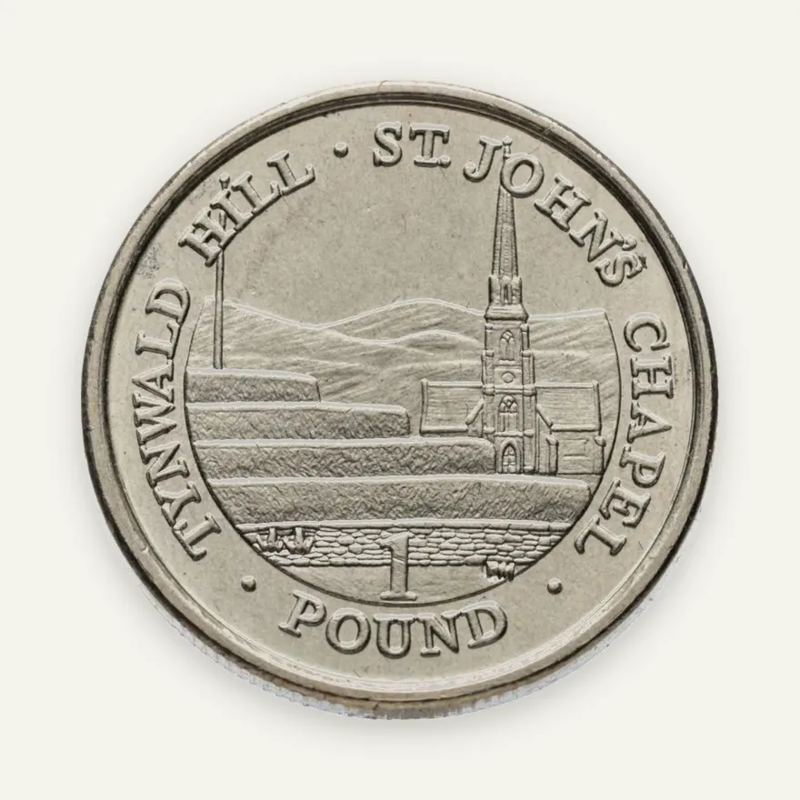 Остров Мэн 1 фунт (pound) 2006 отметка "AA" на реверсе