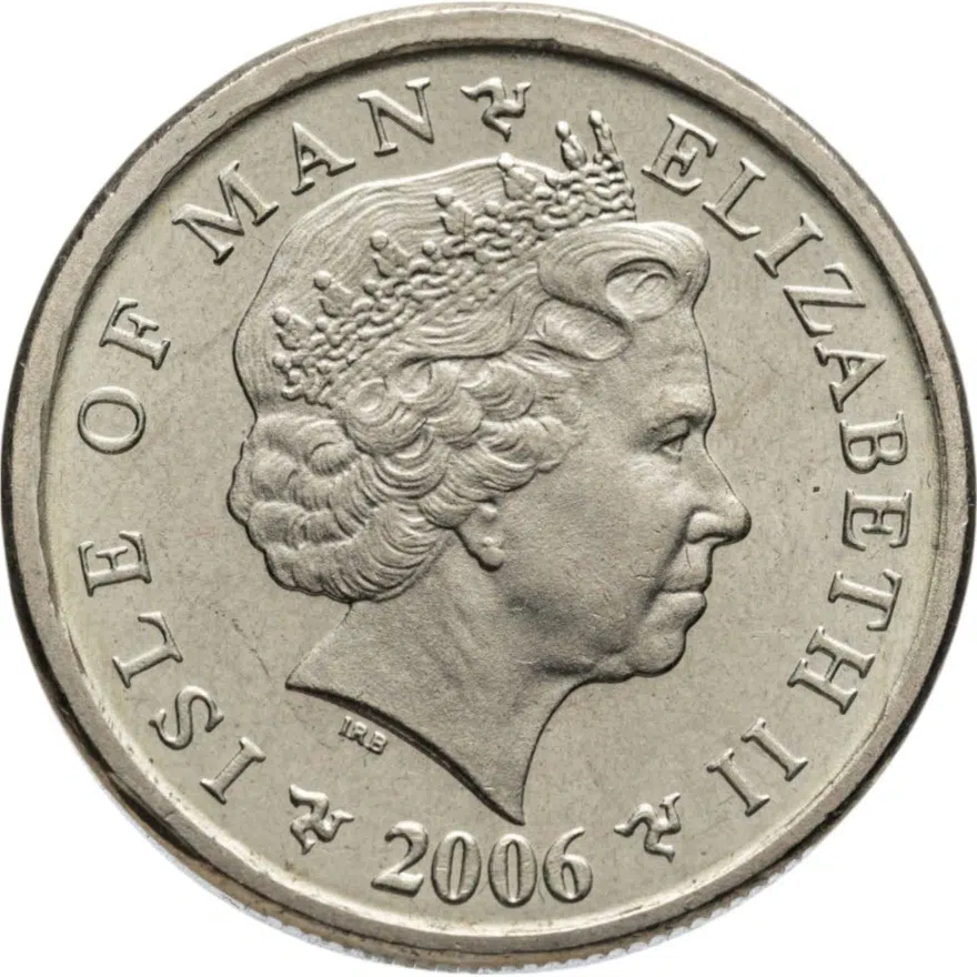Остров Мэн 1 фунт (pound) 2006 отметка "AA" на реверсе, реверс