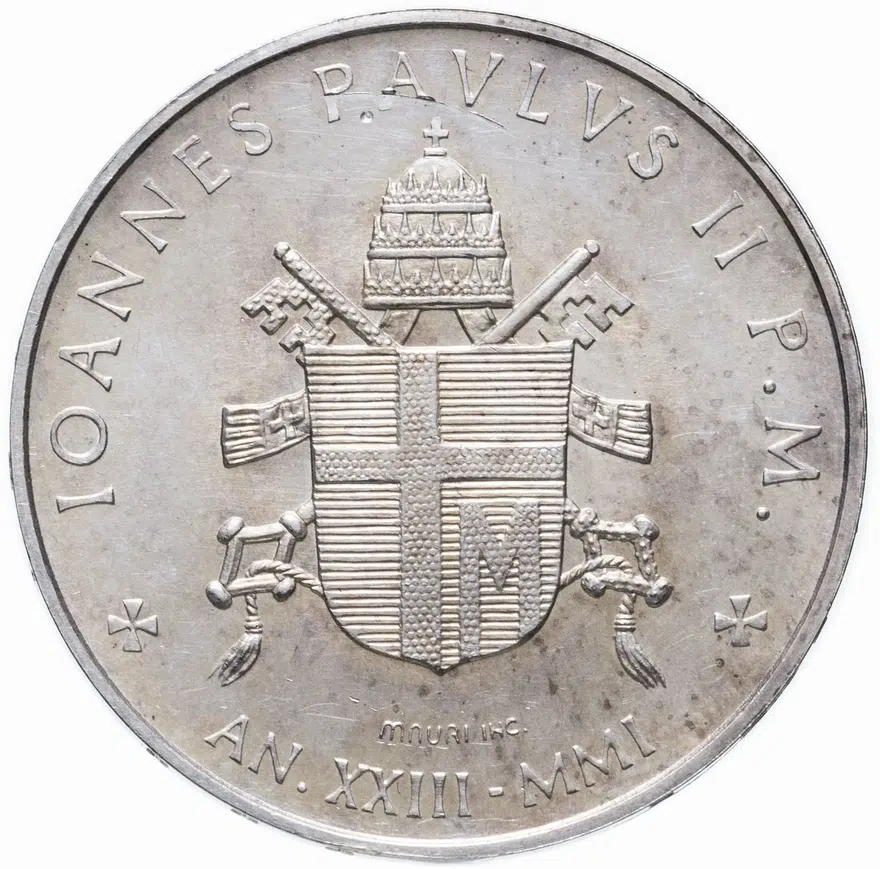 Ватикан 1000 лир (lire) 2001  Мир, реверс