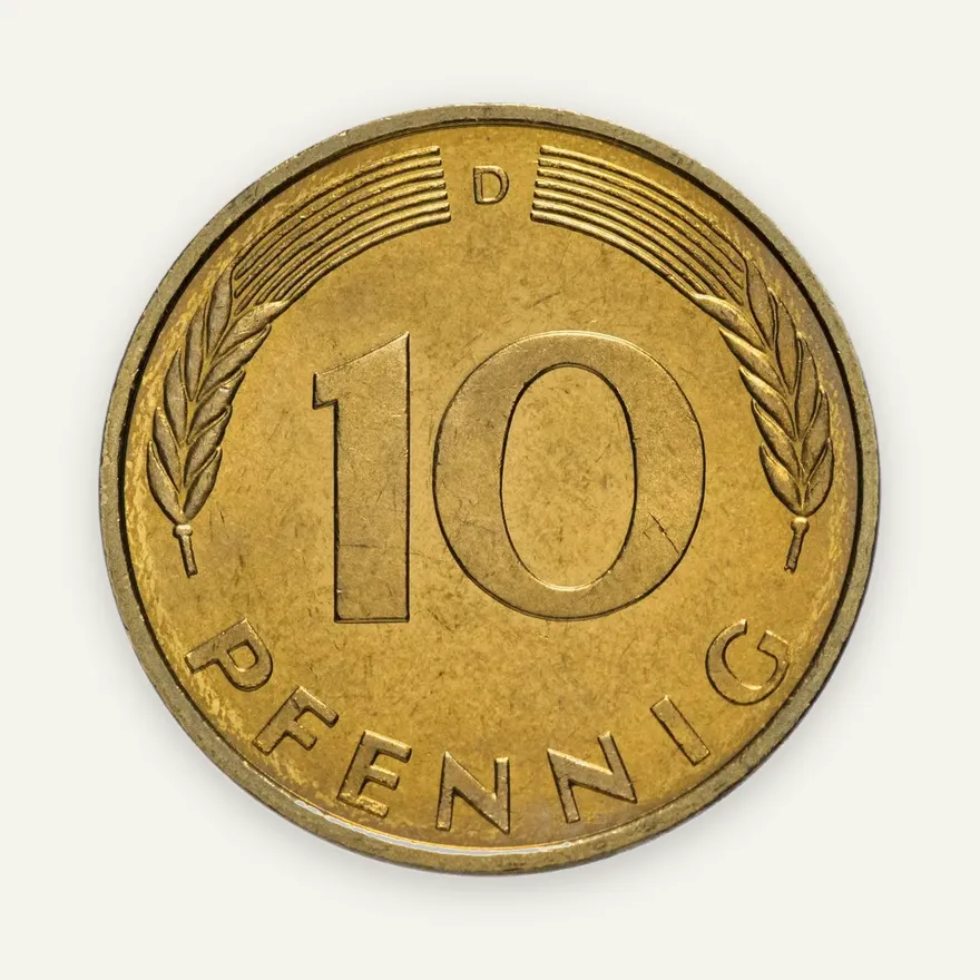 Германия 10 пфеннигов (pfennig) 1996 D