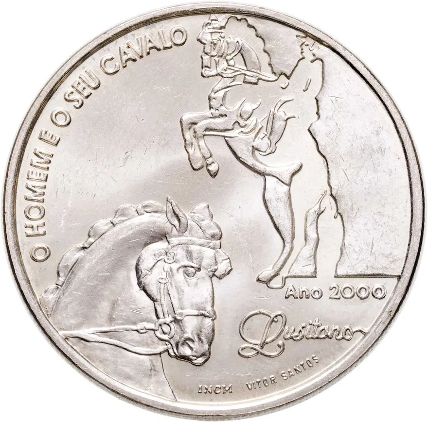 Португалия 1000 эскудо (escudos) 2000  Лузитанские лошади, аверс