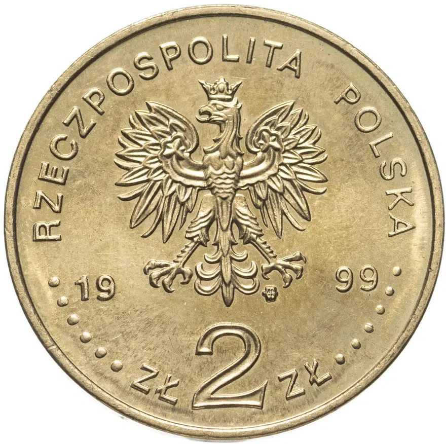 Польша 2 злотых (zlote) 1999  150 лет со дня смерти Юлиуша Словацкого, реверс