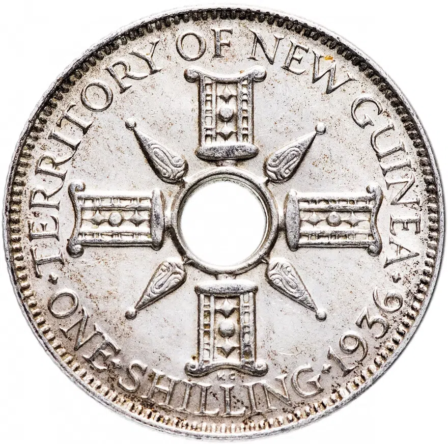 Новая Гвинея 1 шиллинг (shilling) 1936 Георг V, реверс