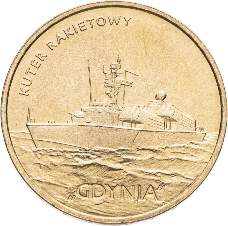 Польша 2 злотых (zlote) 2013  Польские суда - Ракетный катер "Гдыня", аверс