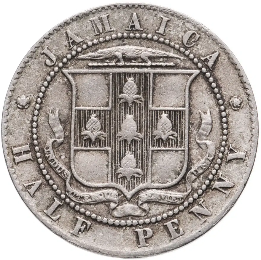 Ямайка 1/2 пенни (half penny) 1907, реверс