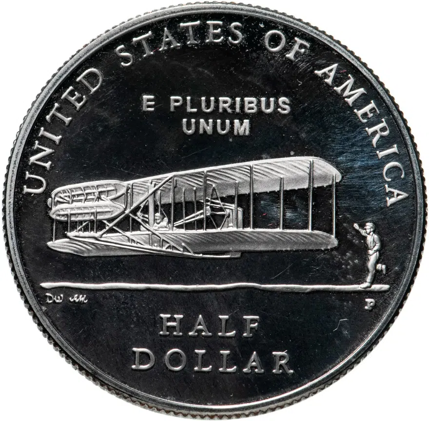 США 50 центов (1/2 доллара, half dollar) 2003 P First Flight Centennial (100 лет со дня первого полета)