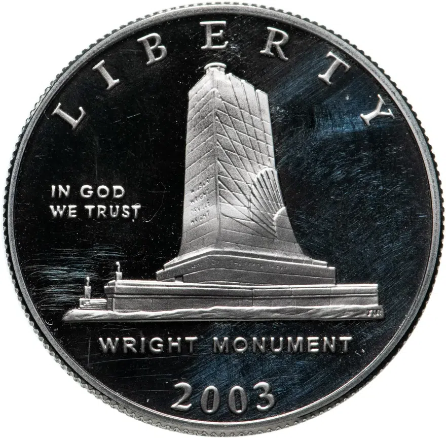 США 50 центов (1/2 доллара, half dollar) 2003 P First Flight Centennial (100 лет со дня первого полета), реверс