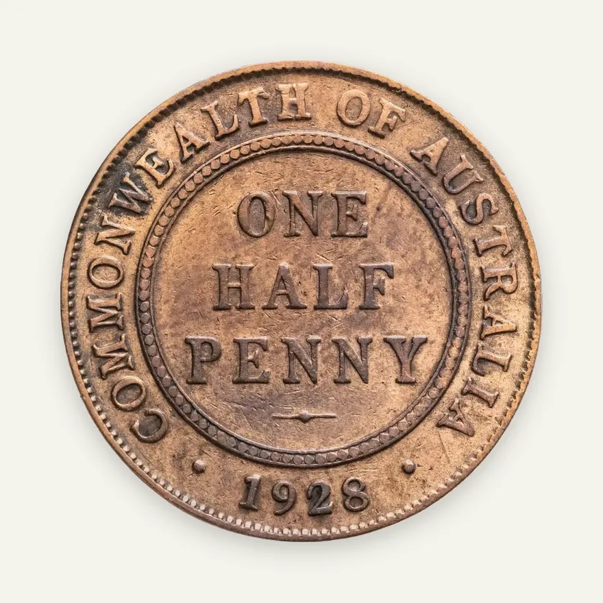 Австралия 1/2 пенни (penny) 1928, реверс