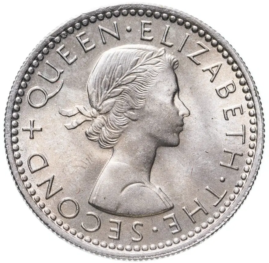 Новая Зеландия 6 пенсов (pence) 1963, реверс