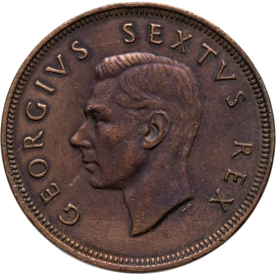 ЮАР 1 пенни (penny) 1948   Точка после даты