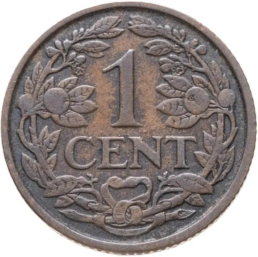 Нидерланды 1 цент (cent) 1930, аверс