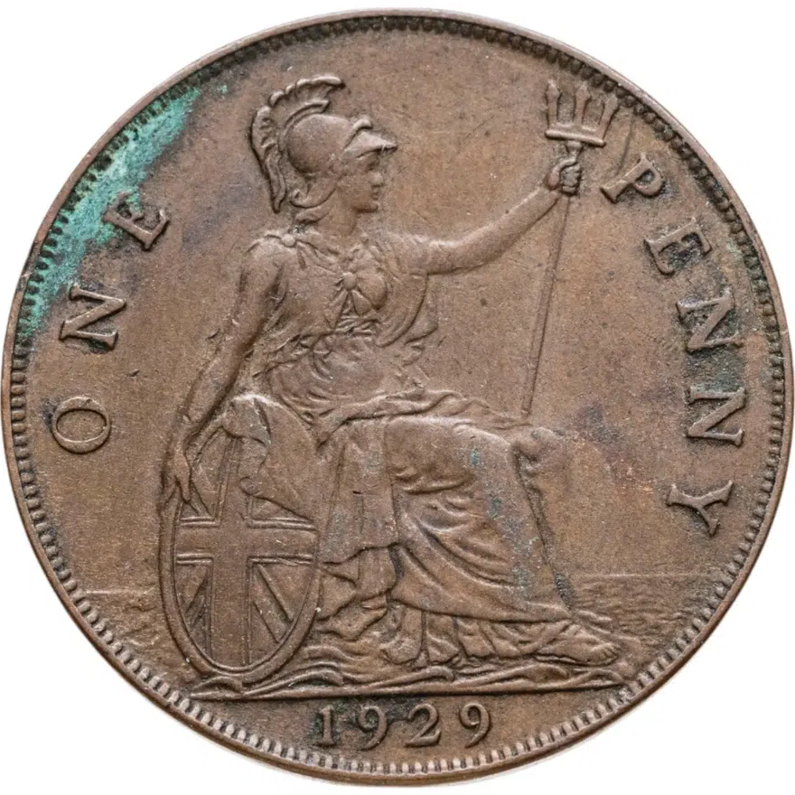 Великобритания 1 пенни (penny) 1929, аверс