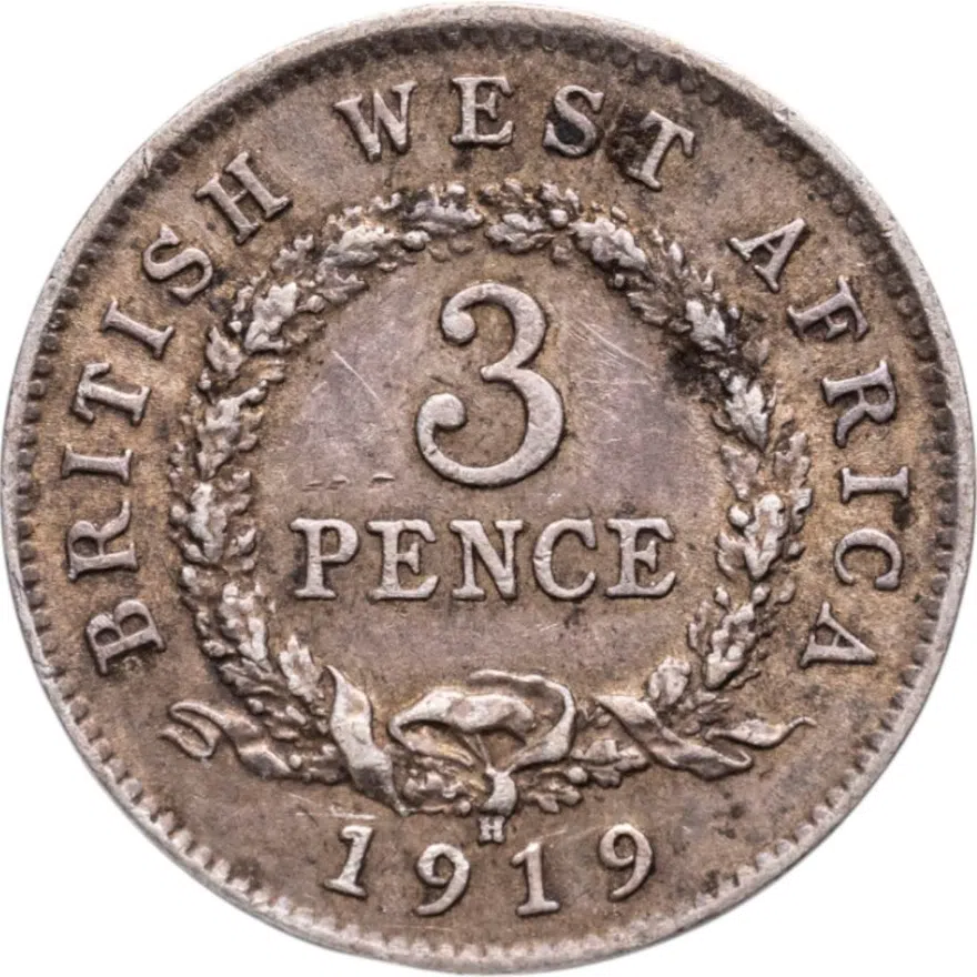 Британская Западная Африка 3 пенса (pence) 1919