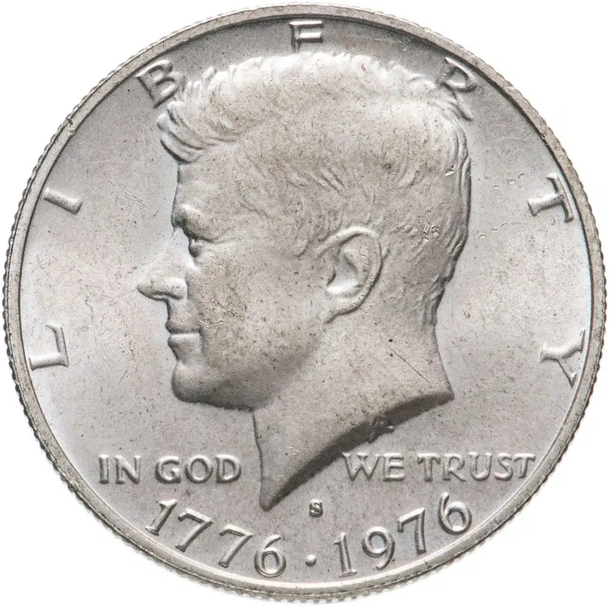 США 50 центов (1/2 доллара, half dollar) 1976 S 200 лет независимости США серебро, реверс