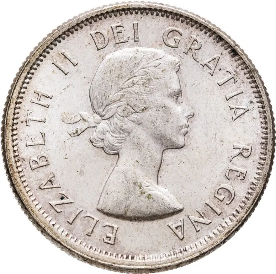 Канада 25 центов (квотер, cents) 1962, реверс