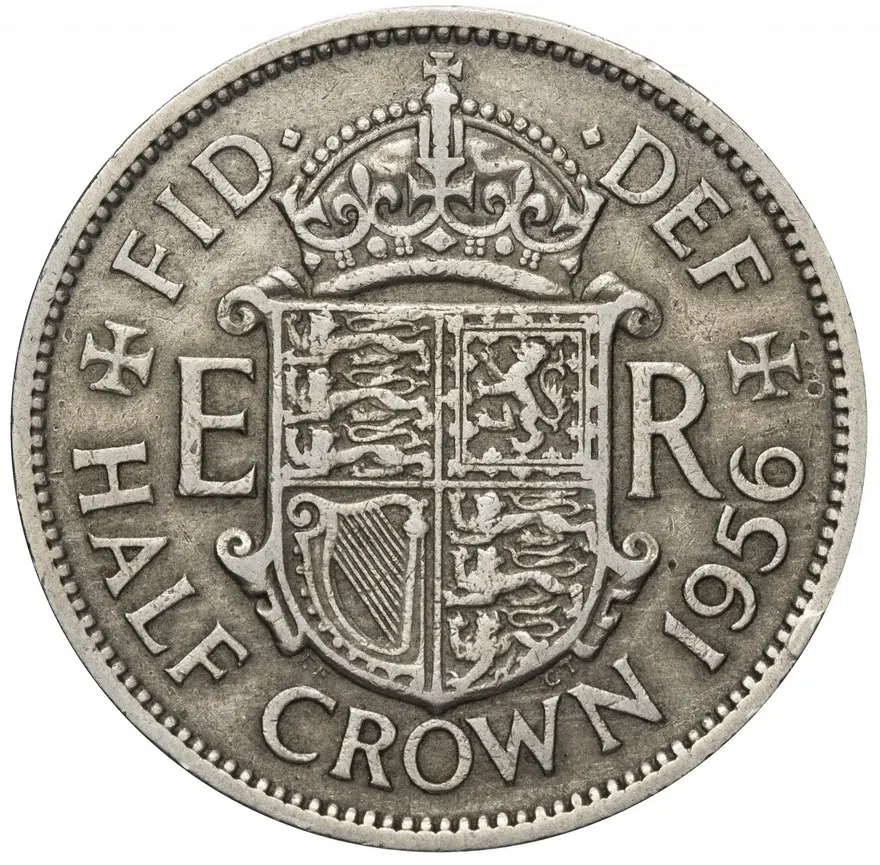Великобритания 1/2 кроны 1956, реверс