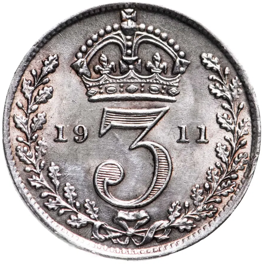 Великобритания 3 пенса (pence) 1911, реверс