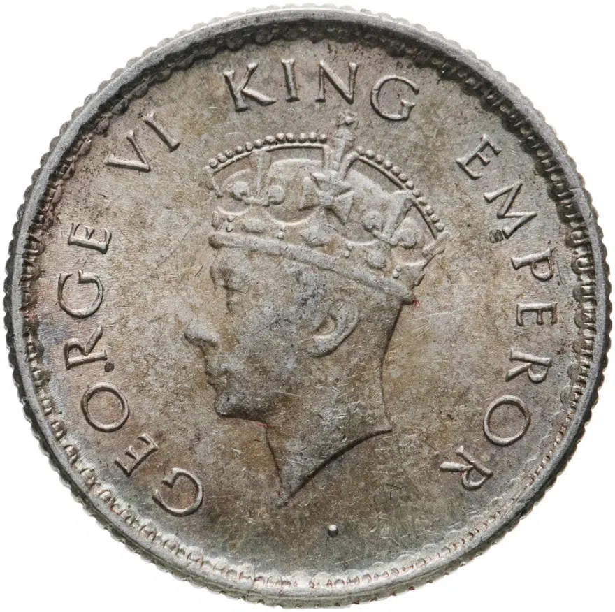 Индия (Британская) 1/4 рупии (rupee) 1939 Без отметки монетного двора, реверс