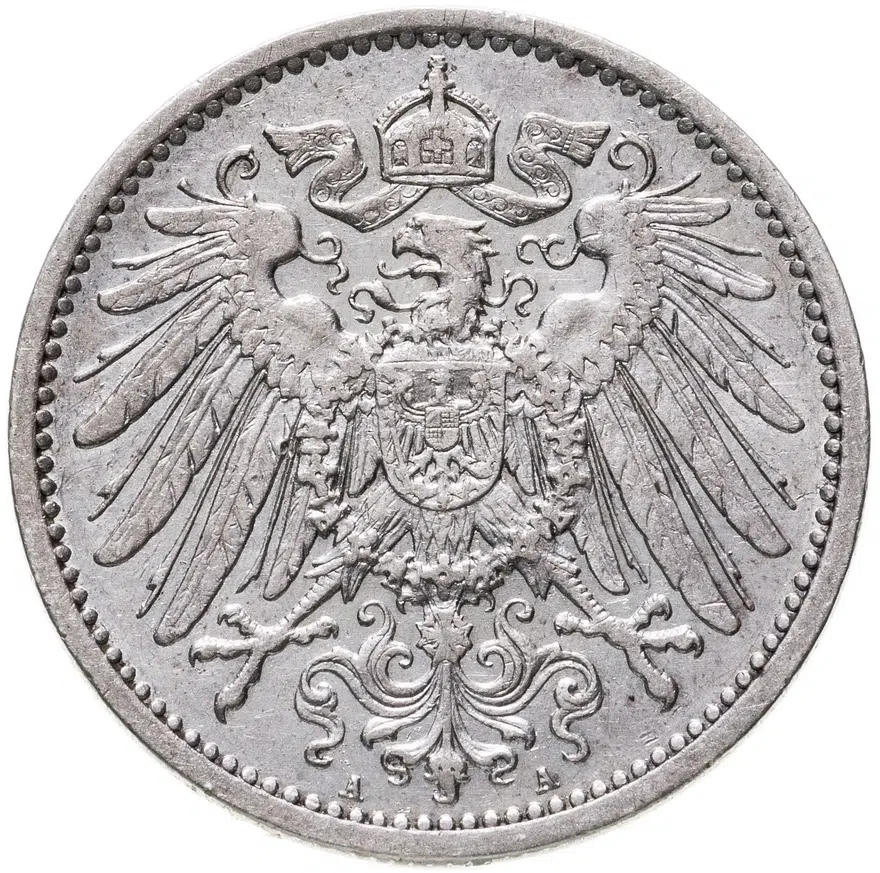 Германия 1 марка 1900 A, реверс