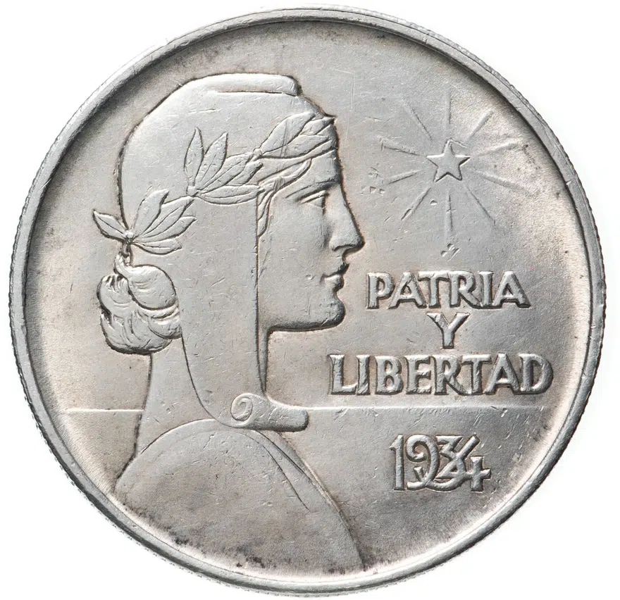 Куба 1 песо (peso) 1934   портрет на реверсе