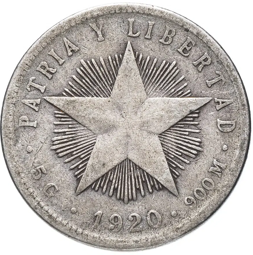 Куба 40 сентаво (centavos) 1920, аверс