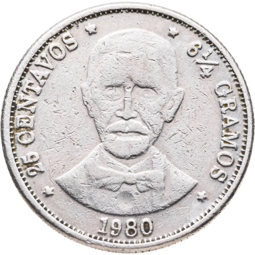 Доминикана 25 сентаво (centavos) 1980