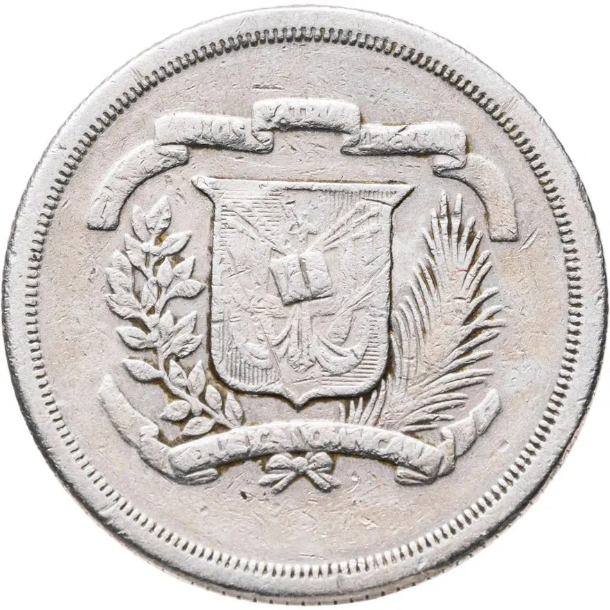 Доминикана 25 сентаво (centavos) 1980, реверс