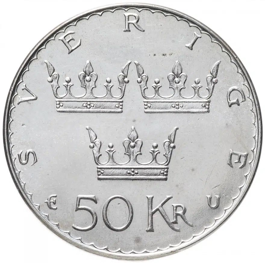 Швеция 50 крон 1975 "Конституциональная реформа", аверс