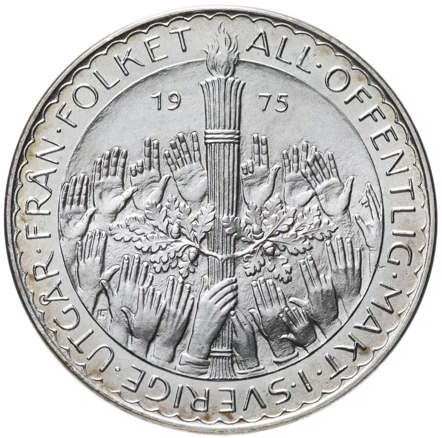 Швеция 50 крон 1975 "Конституциональная реформа", реверс