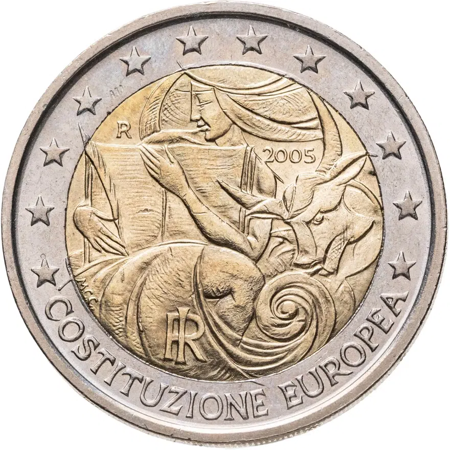 Италия 2 евро (euro) 2005 "Годовщина принятия конституции Европейского Союза", аверс