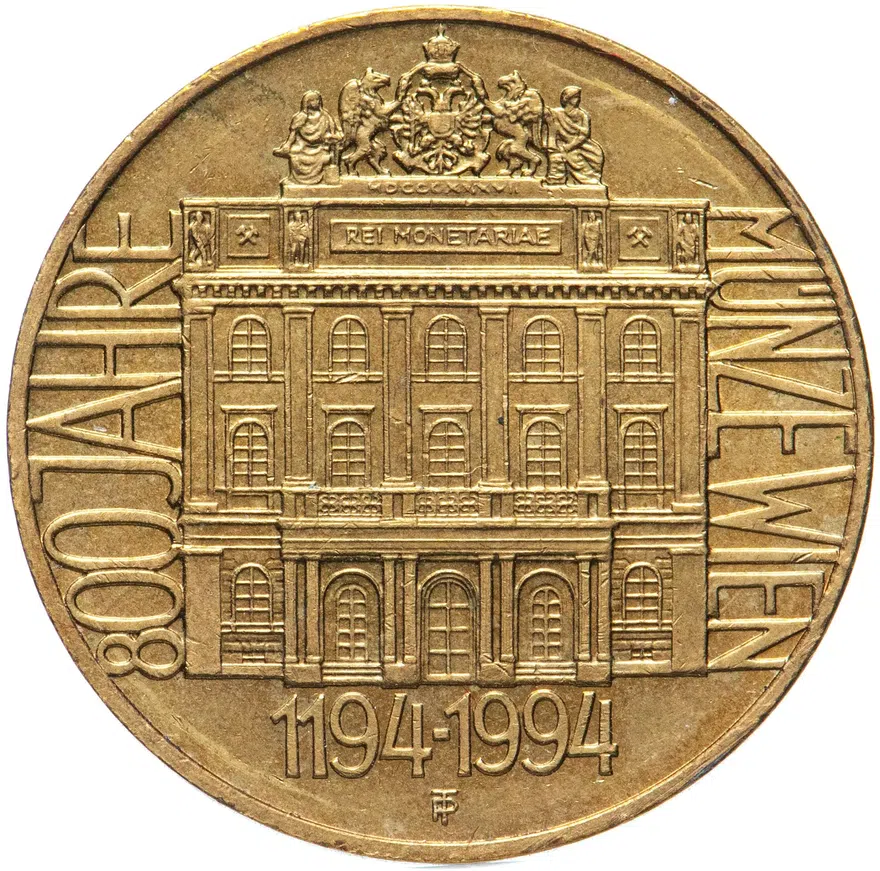 Австрия 20 шиллингов (shillings) 1994  800 лет Австрийскому монетному двору