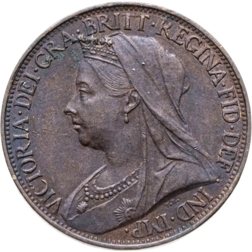 Великобритания 1 фартинг (farthing) 1901, аверс