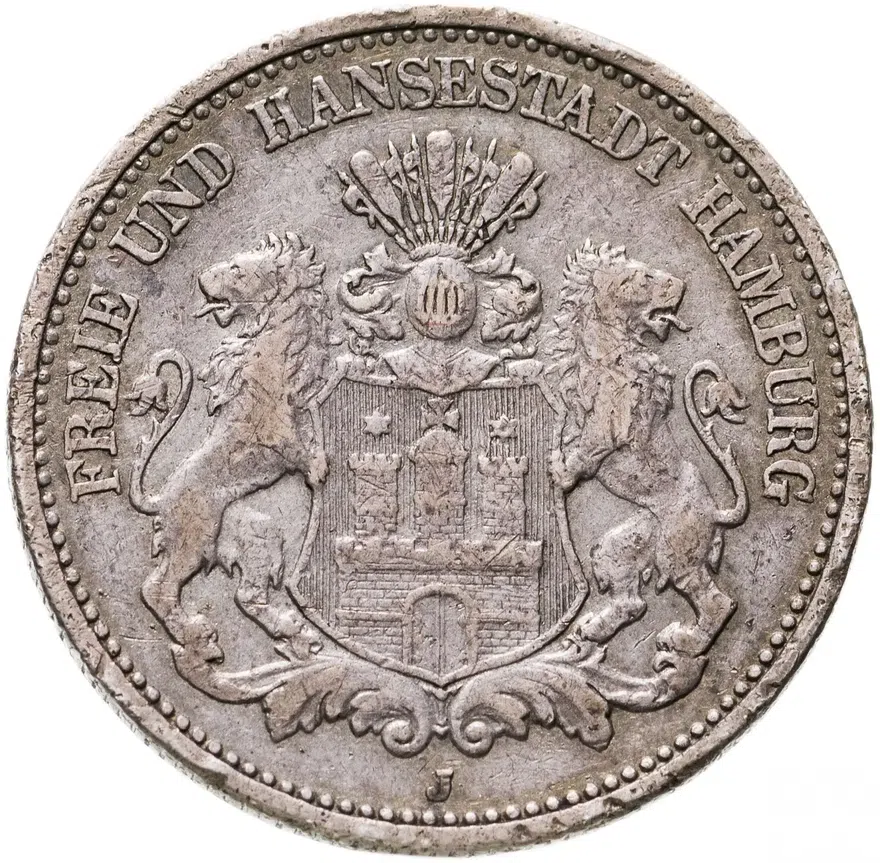 Германия (Империя) 2 марки (mark) 1900, реверс