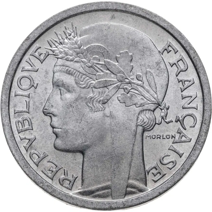 Франция 1 франк (franc) 1957   без отметки монетного двора, аверс