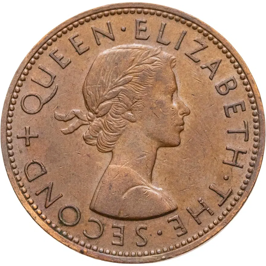 Новая Зеландия 1 пенни (penny) 1962, аверс