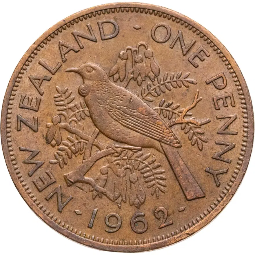 Новая Зеландия 1 пенни (penny) 1962, реверс