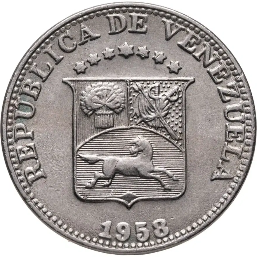 Венесуэла 12 1/2 сентимо (centimos) 1958, реверс