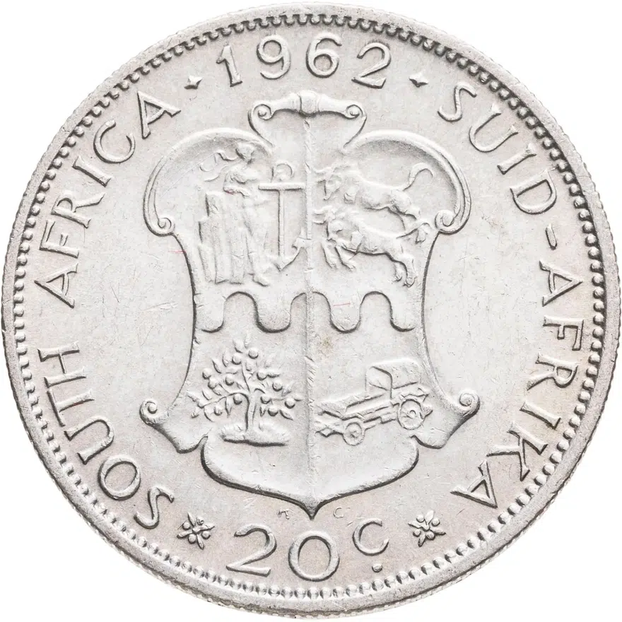 ЮАР 20 центов (cents) 1962, реверс