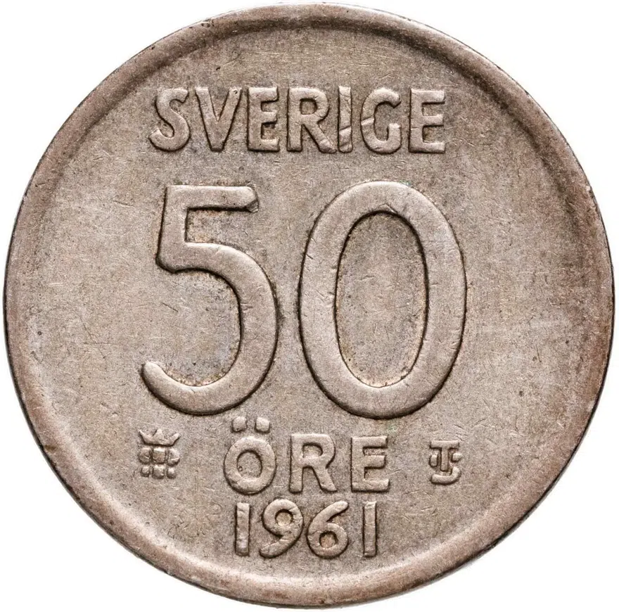 Швеция 50 эре (ore) 1961