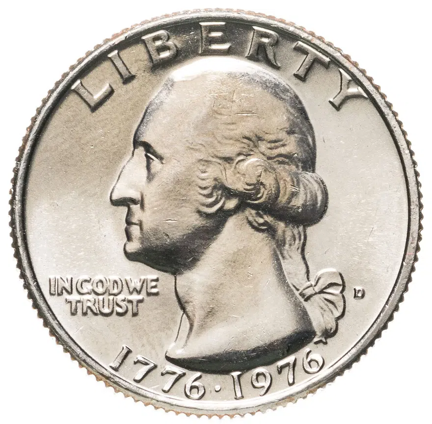 США 25 центов (квотер, 1/4 доллара, quarter dollar) 1976 D 200 лет независимости США (барабанщик) знак монетного двора "D" - Денвер, аверс