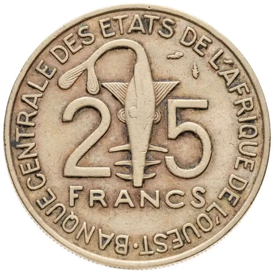 Западная Африка (BCEAO) 25 франков (francs) 1976, реверс
