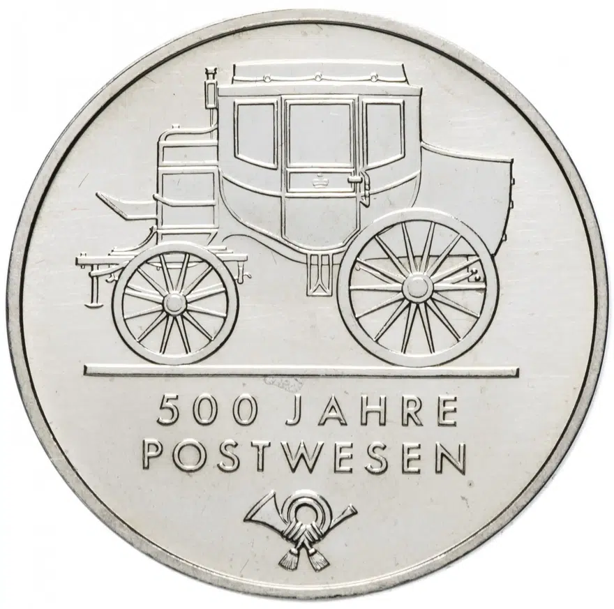 Германия (ГДР) 5 марок (mark) 1990 "500 лет почте"