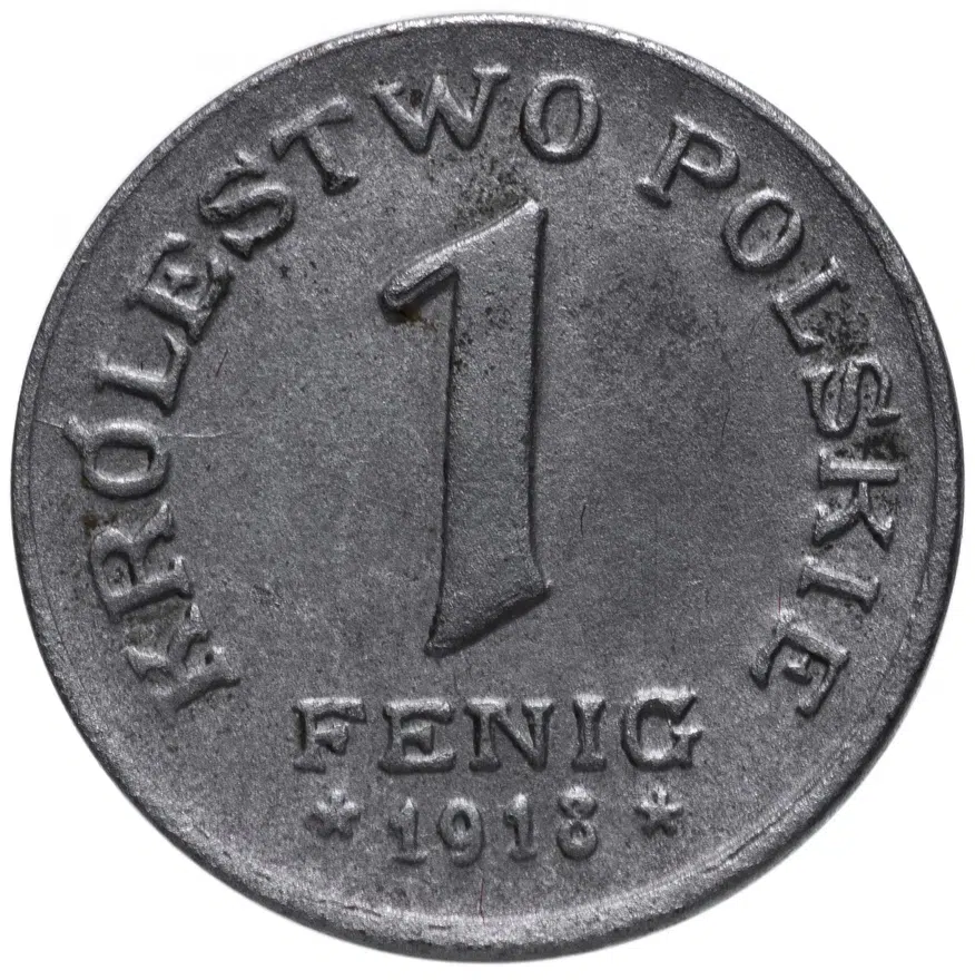 Польша 1 фениг (fenig) 1918, аверс