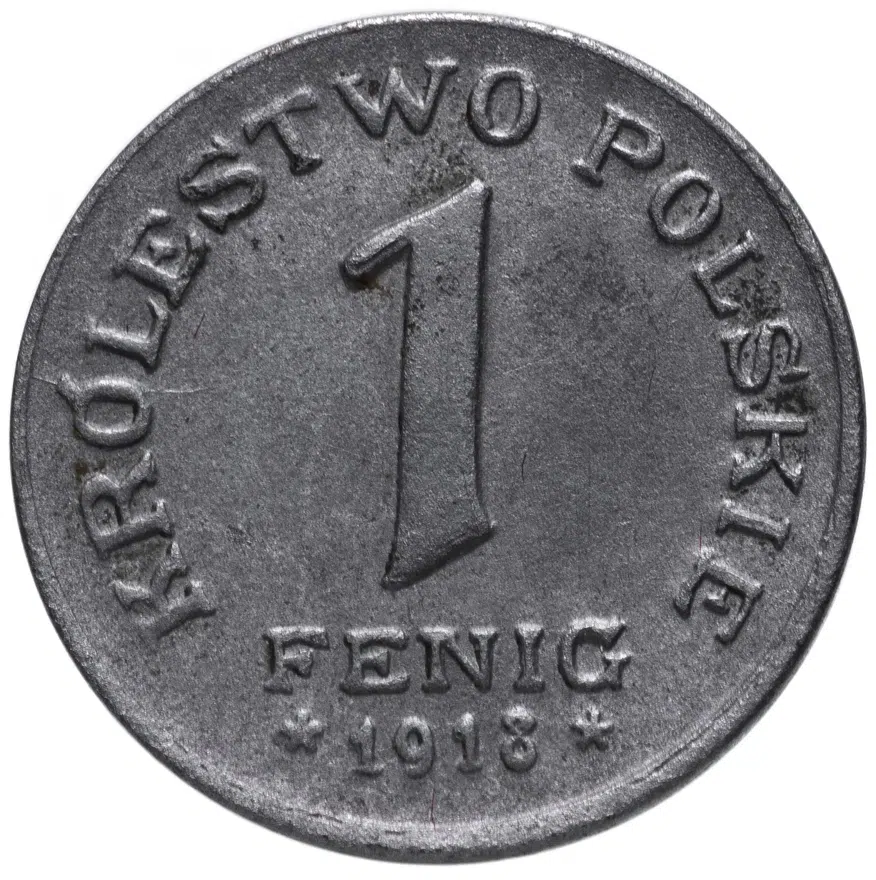 Польша 1 фениг (fenig) 1918, реверс