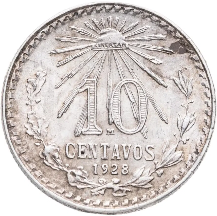 Мексика 10 сентаво (centavos) 1928
